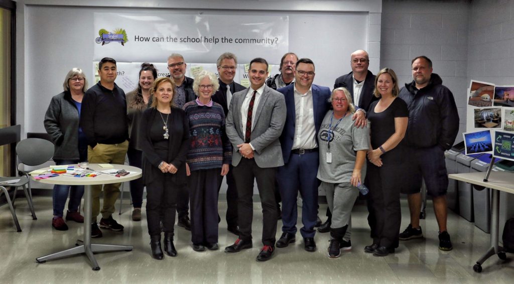 Group photo of the people involved in the meeting for exploring the vision for the new high school in Spryfield